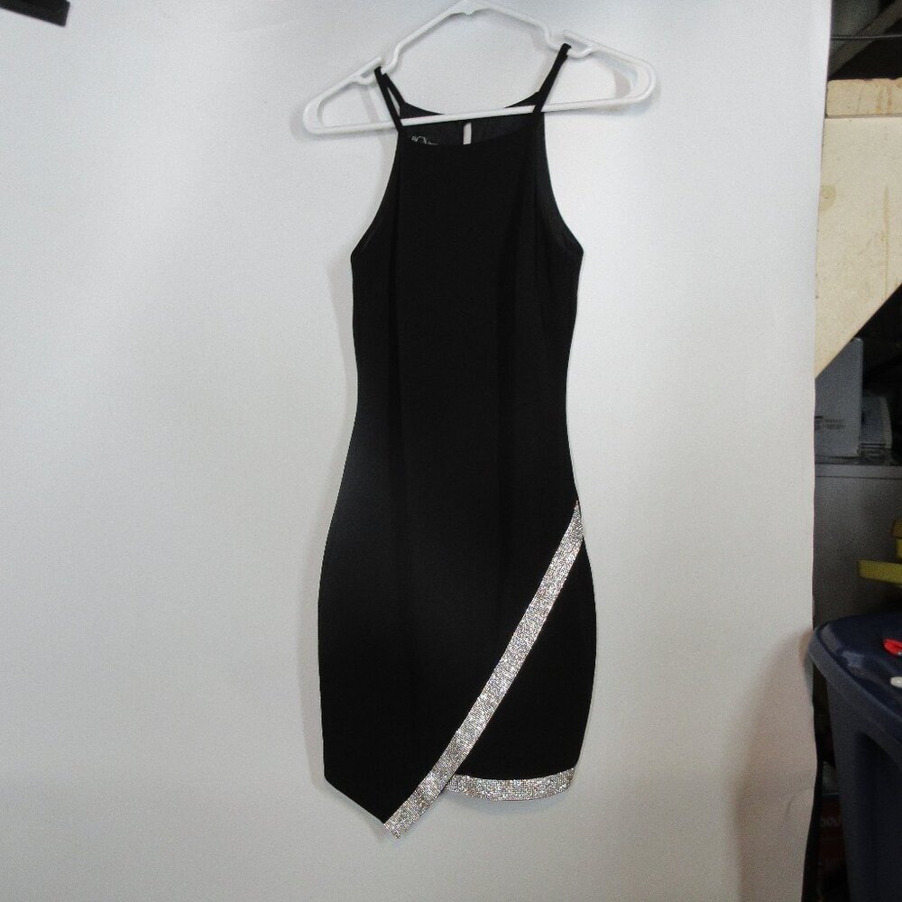 BCX Dresses Black Cocktail Style Dress with Rhinestone Detail Size XS